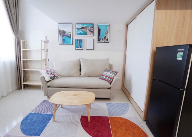 Phòng duplex đầy đủ nội thất cửa sổ lớn